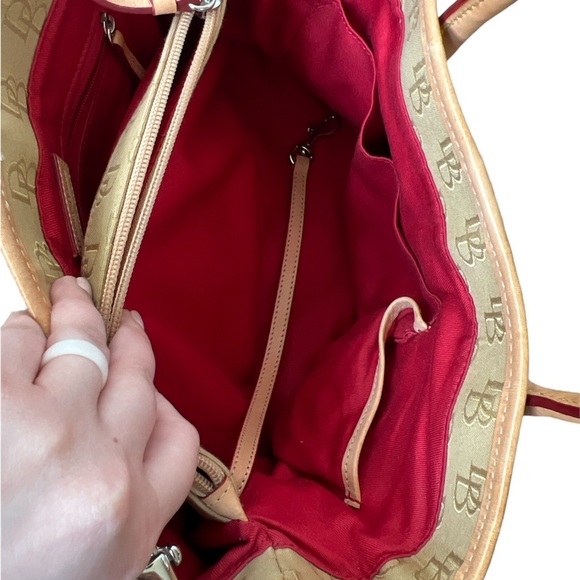 Vintage Dooney & Bourke Signature Monogram DB Logo Canvas/Leather Shoulder Bag - Picture 6 of 13